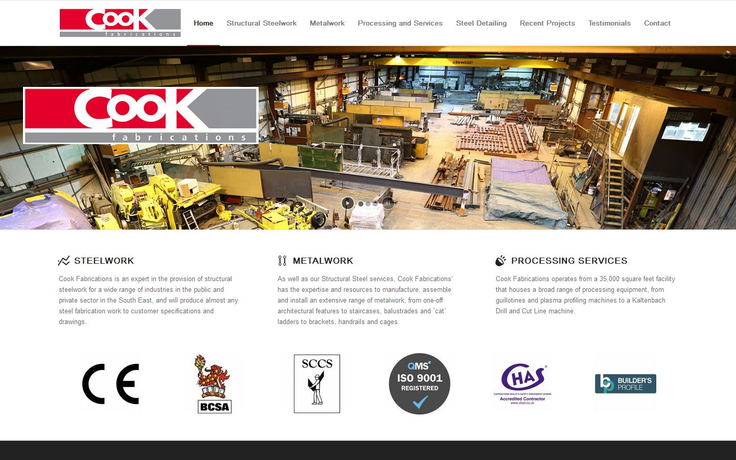 Cook Fabrications Website