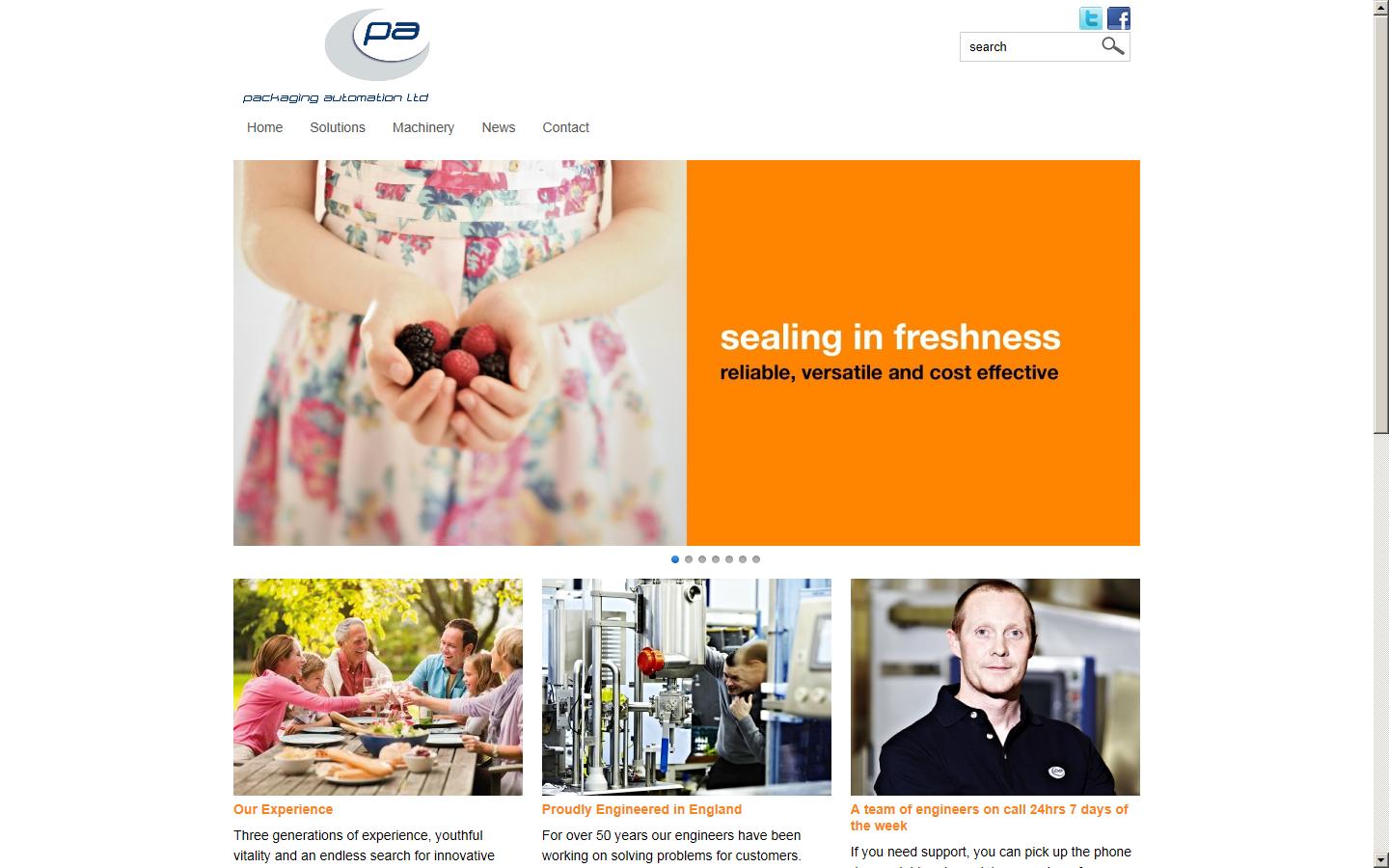 Packaging Automation Ltd Website