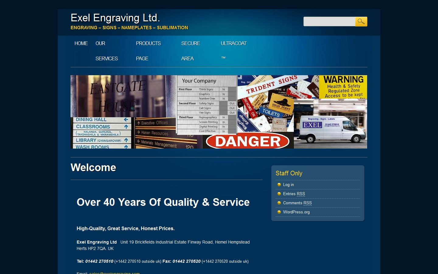Exel Engraving Ltd Website