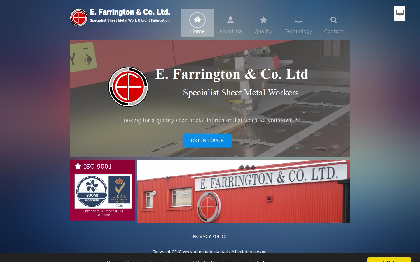 E Farrington & Co. Ltd Website