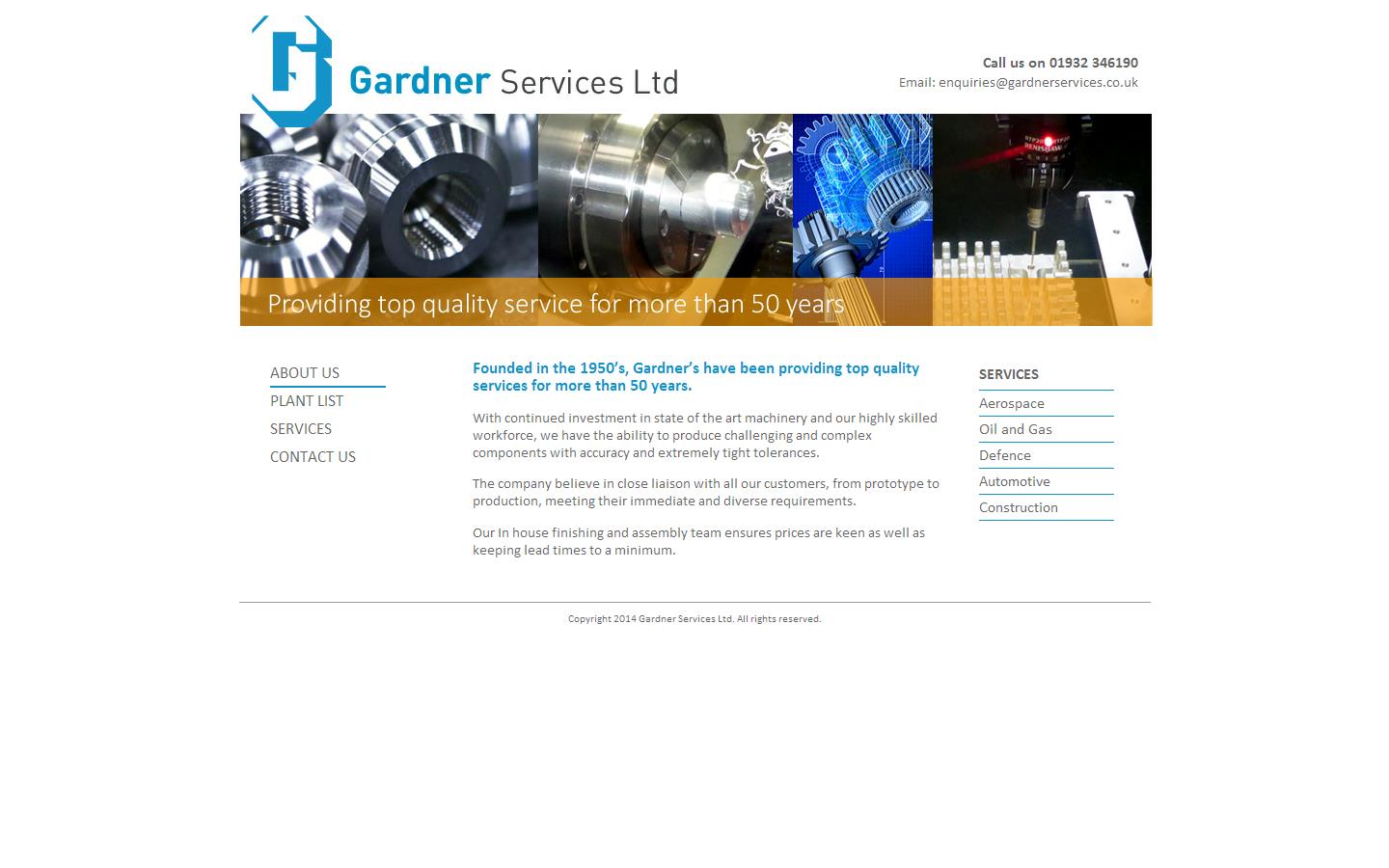 Gardner Services Ltd Website