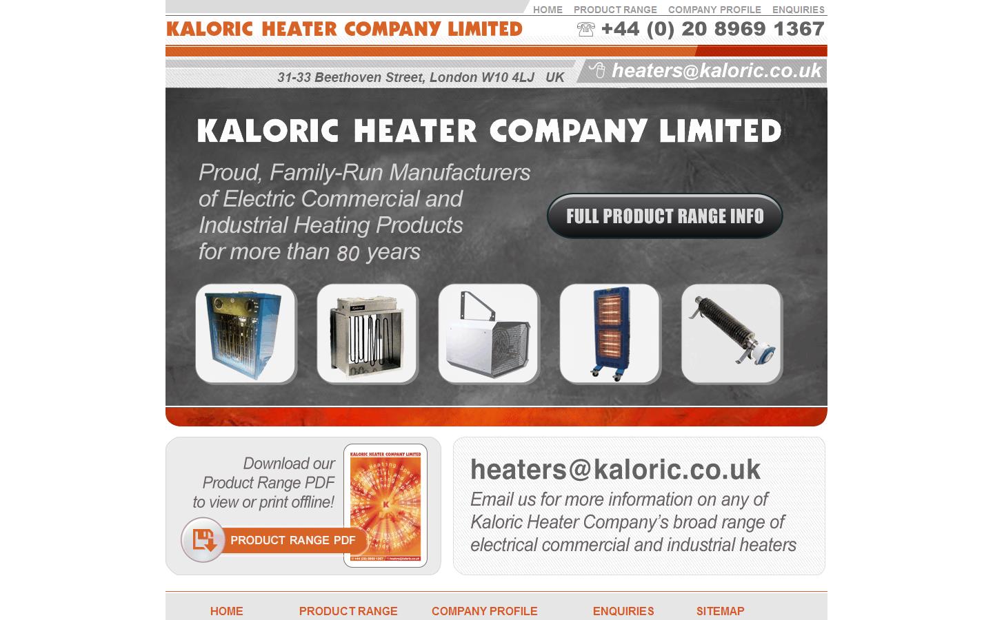Kaloric Heater Co. Ltd Website
