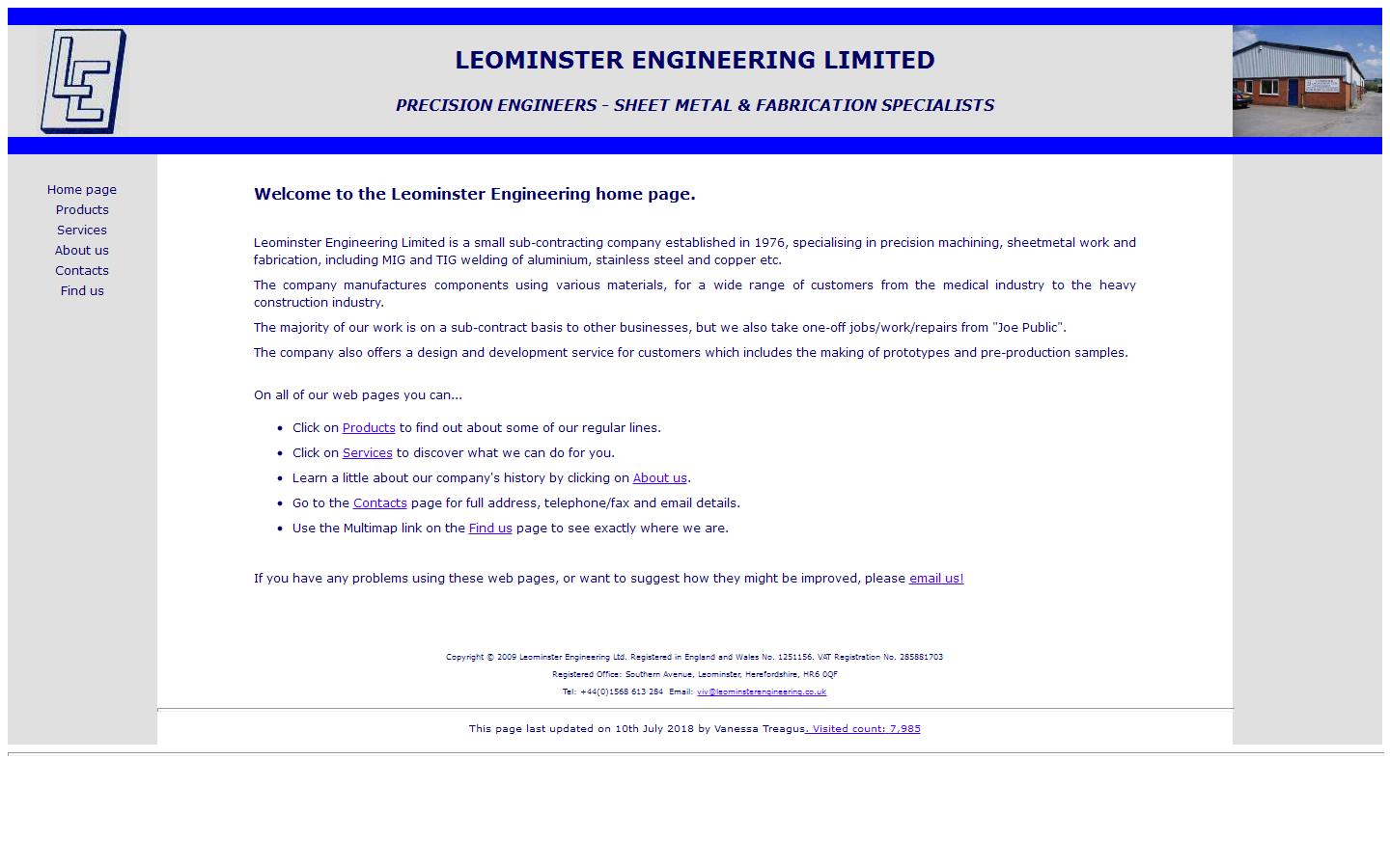 Leominster Engineering Ltd Website