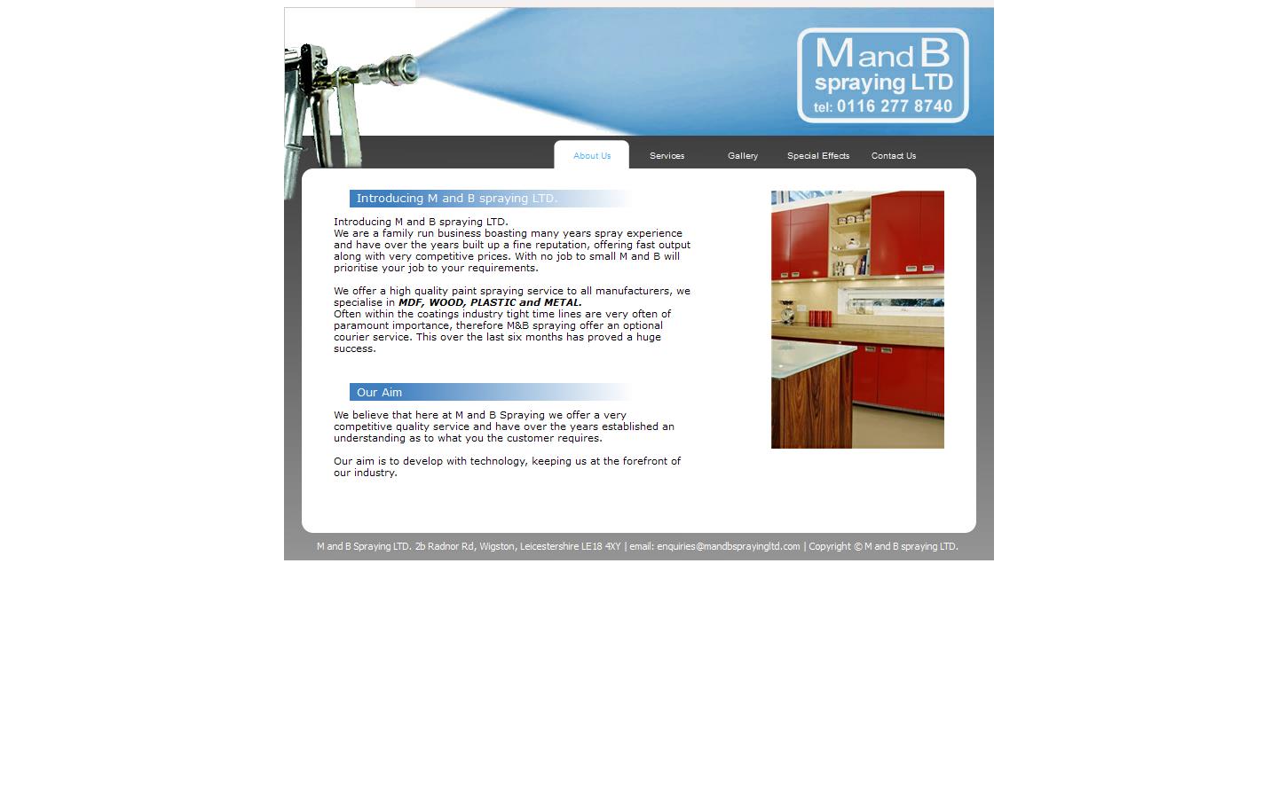 M & B Spraying Ltd Website
