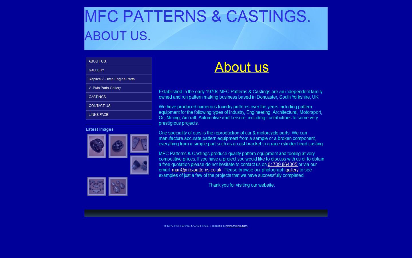 M F C Patterns & Castings Website