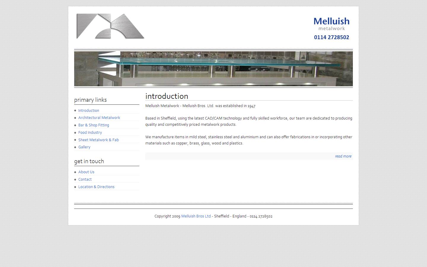 Melluish Metalwork Website