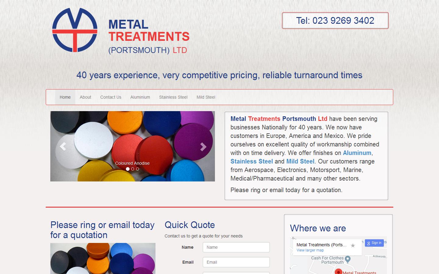 Metal Treatments Portsmouth Ltd Website