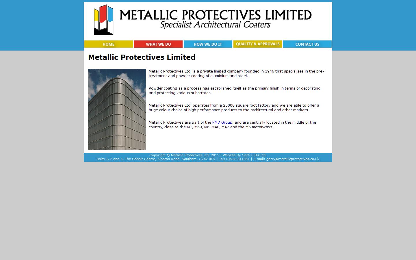 Metallic Protectives Ltd Website