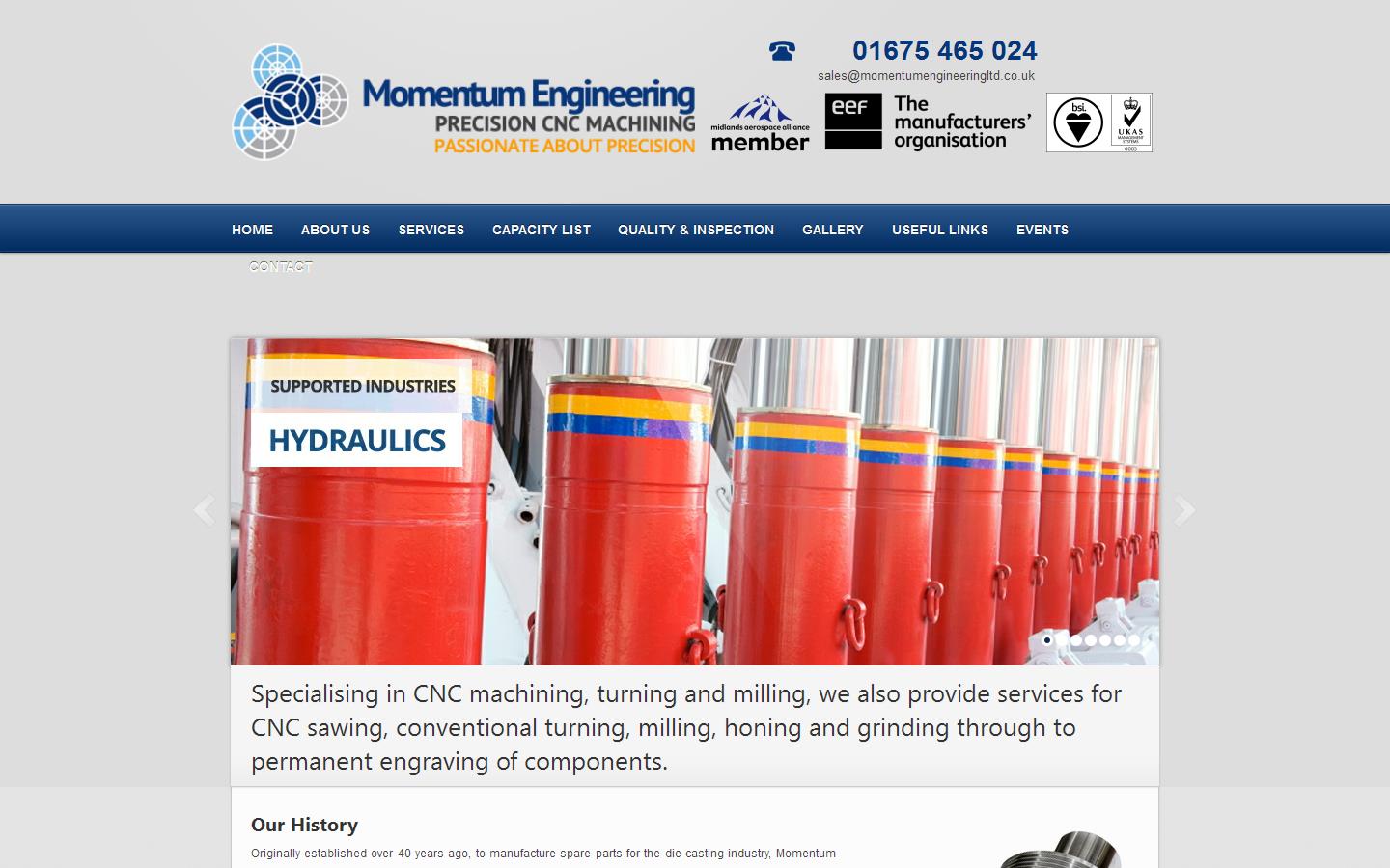 Momentum Engineering Ltd Website