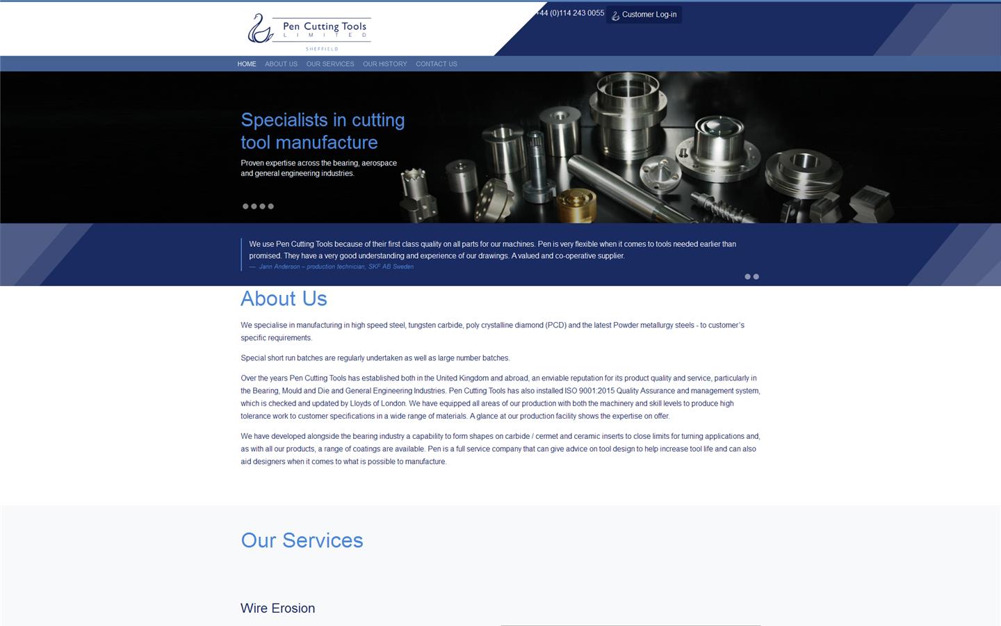 Pen Cutting Tools Ltd Website