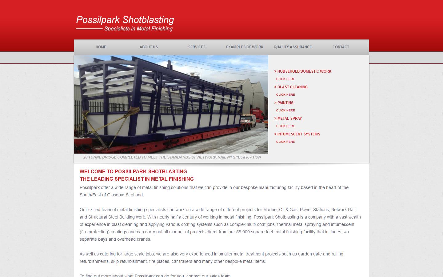 Possilpark Shotblasting Co. Ltd Website