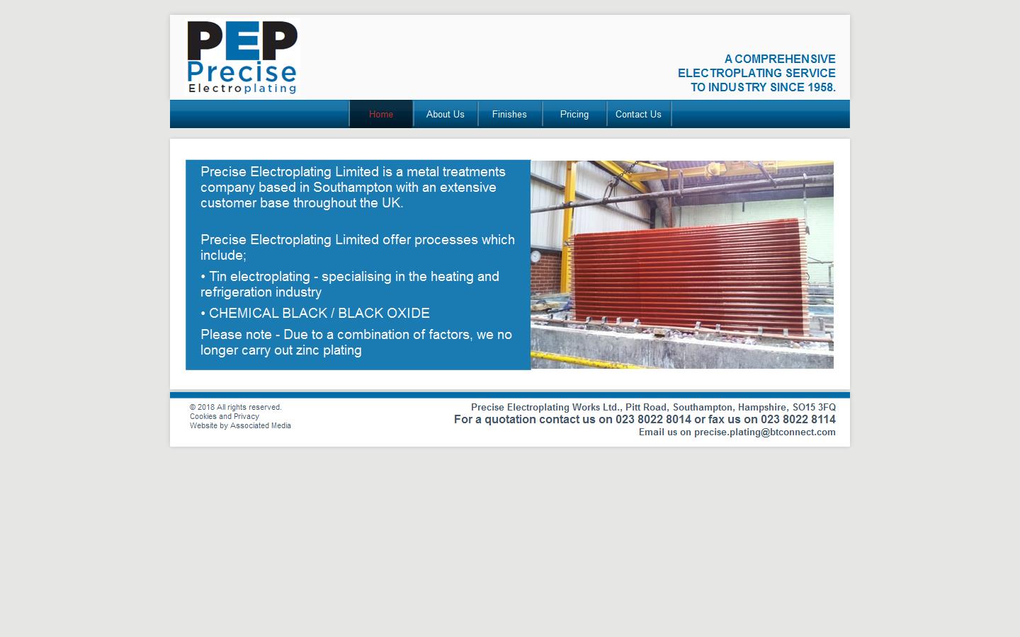 Precise Electroplating Works Website