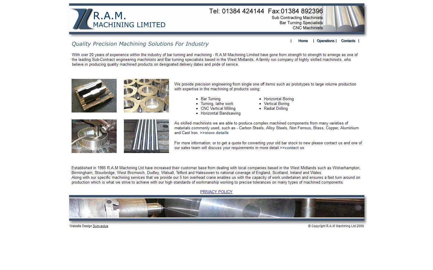 R A M Machining Ltd Website