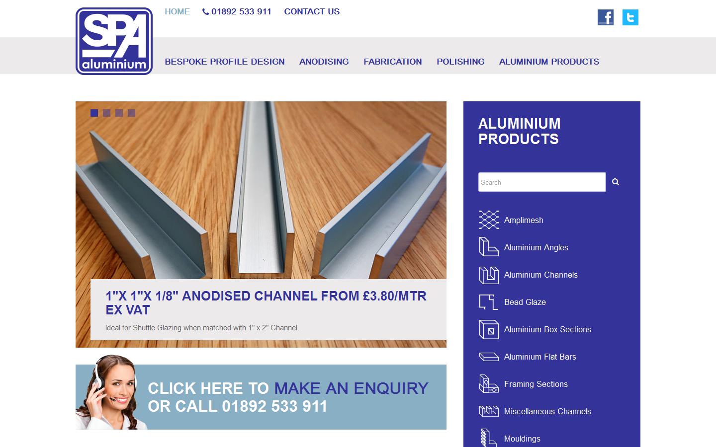 Spa Aluminium Ltd Website