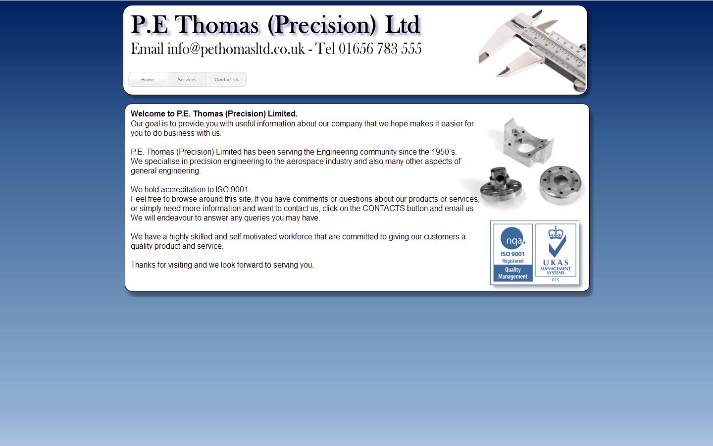 P E Thomas Precision Ltd Website