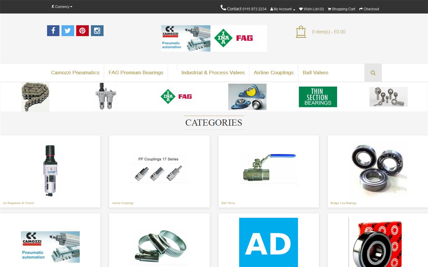 Trent Valley Bearings & Pneumatics Website