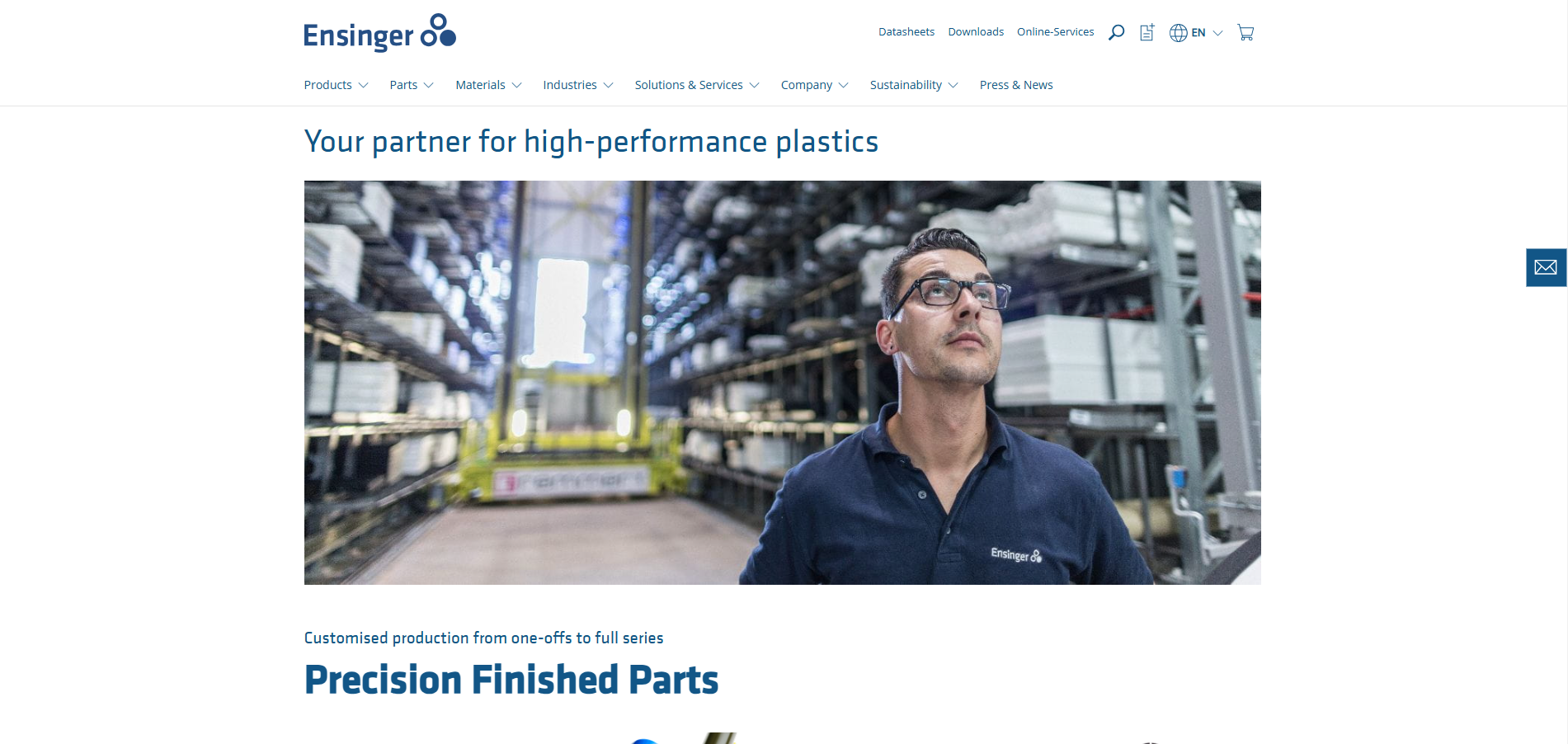 Ensinger Machined Parts Ltd Website