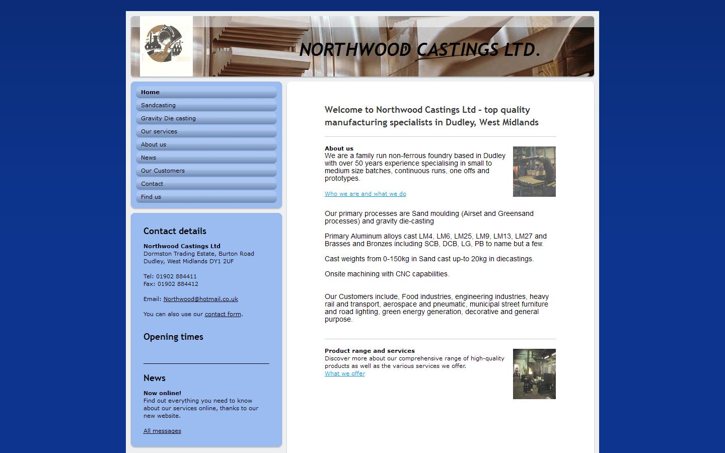 Northwood Castings Ltd Website