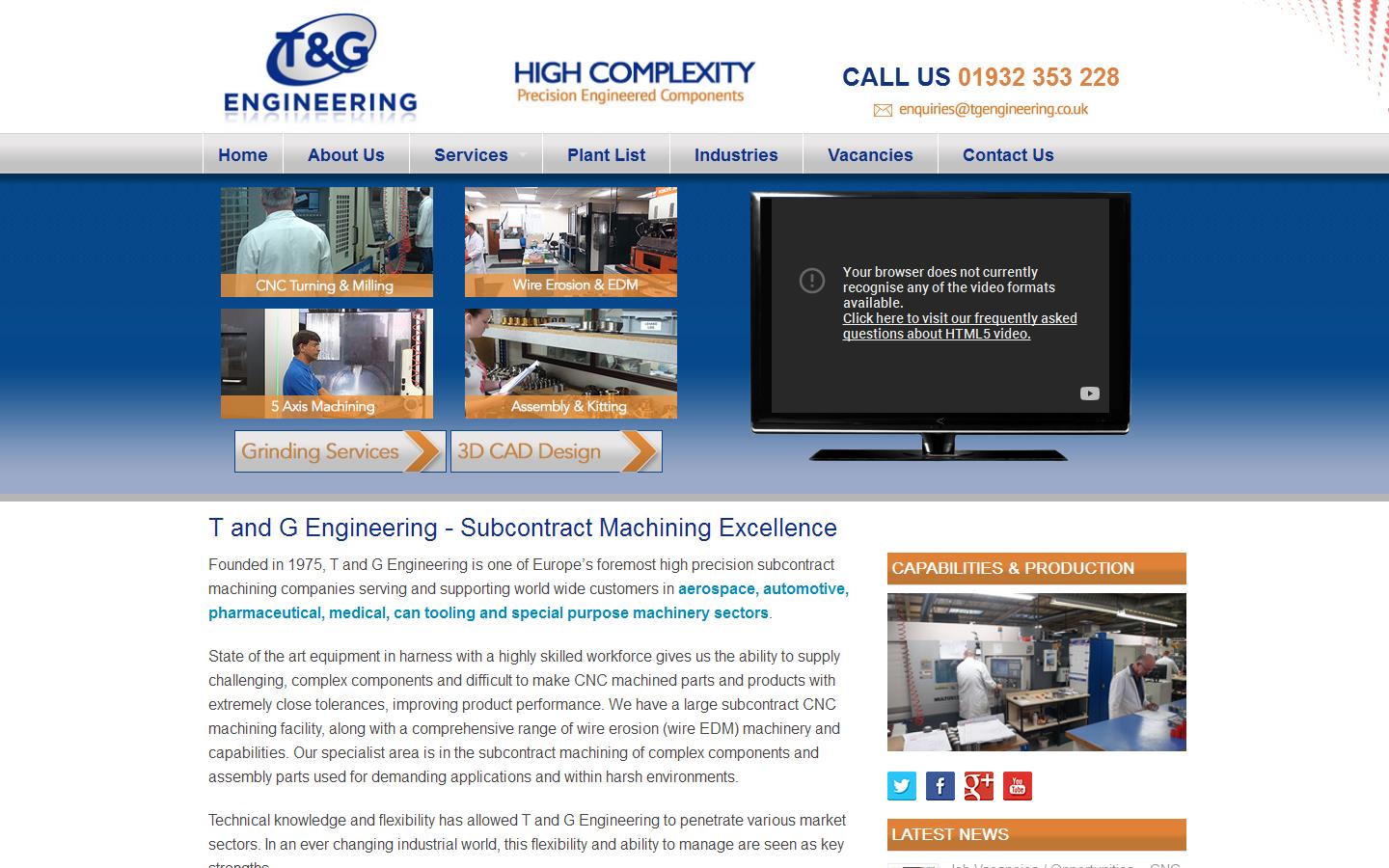 T & G Engineering Website