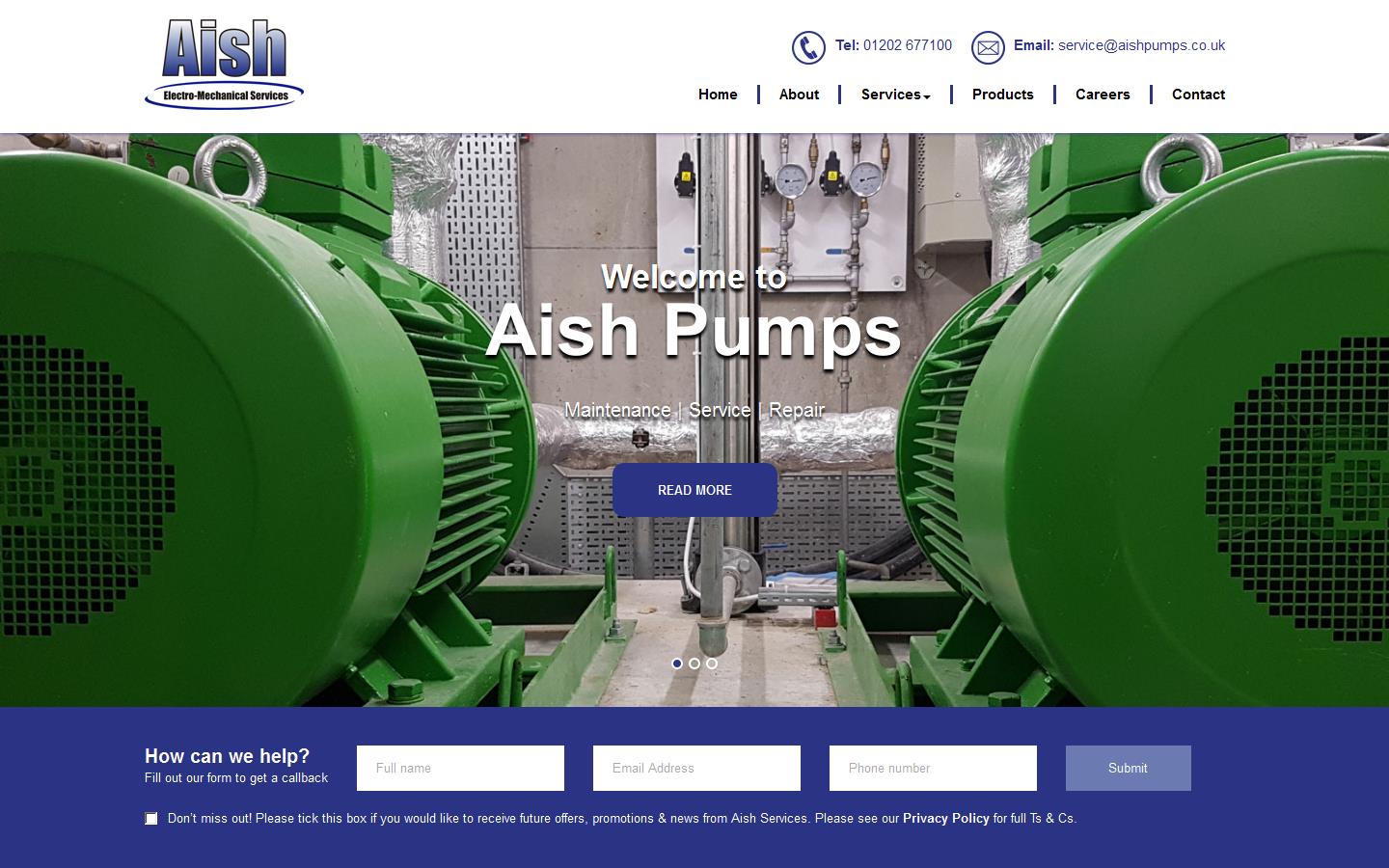 Aish Electro-mechanical Services Website