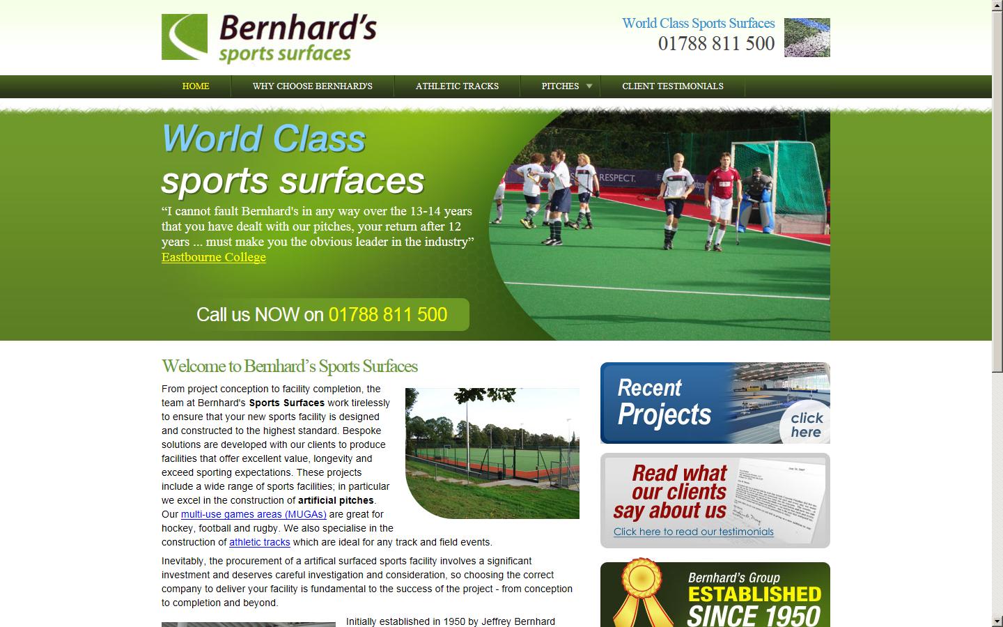 Bernhards Sports Surfaces Ltd Website