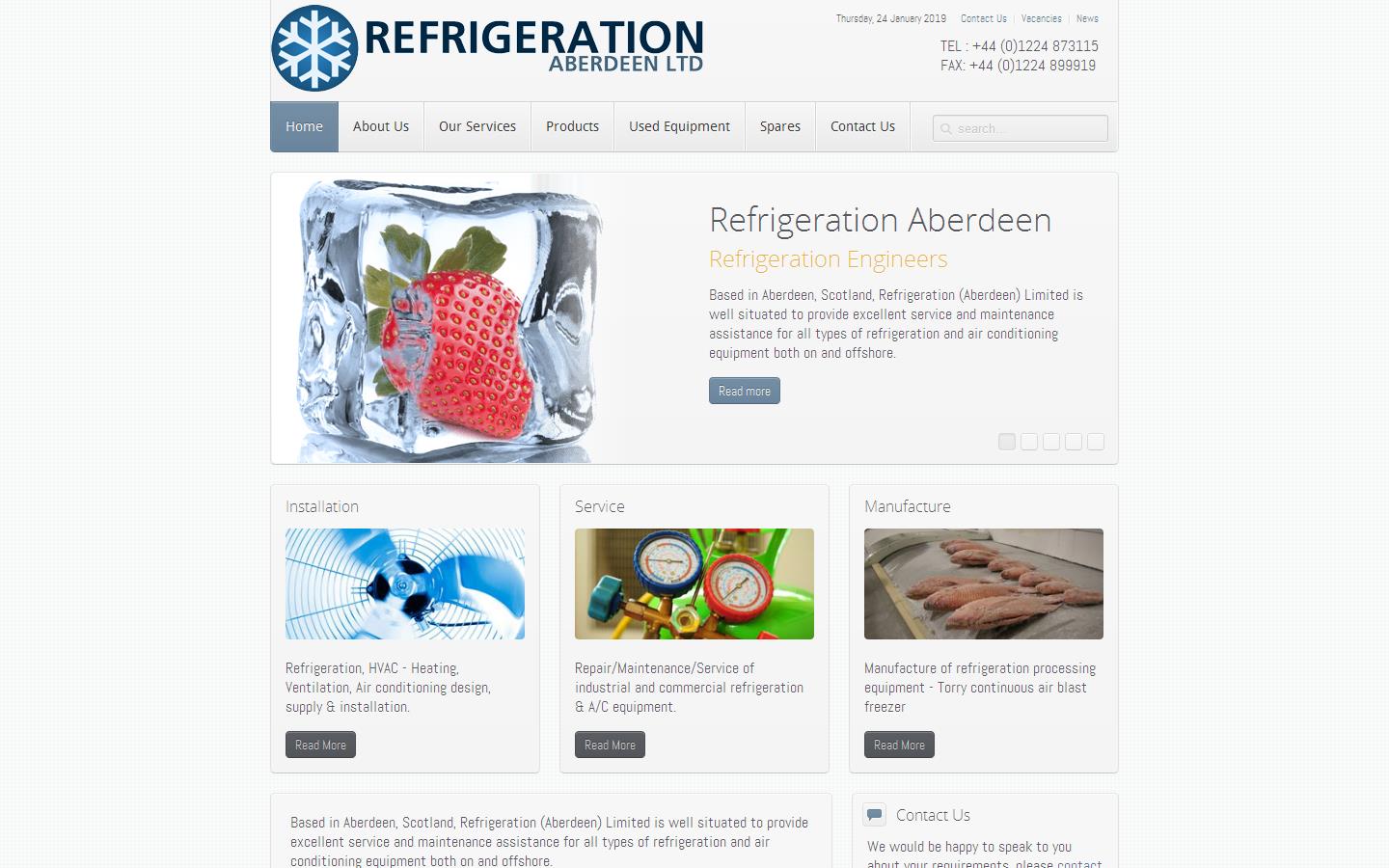 Refrigeration Aberdeen Ltd Website