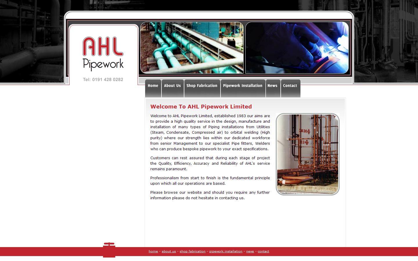 A H L Pipework Website