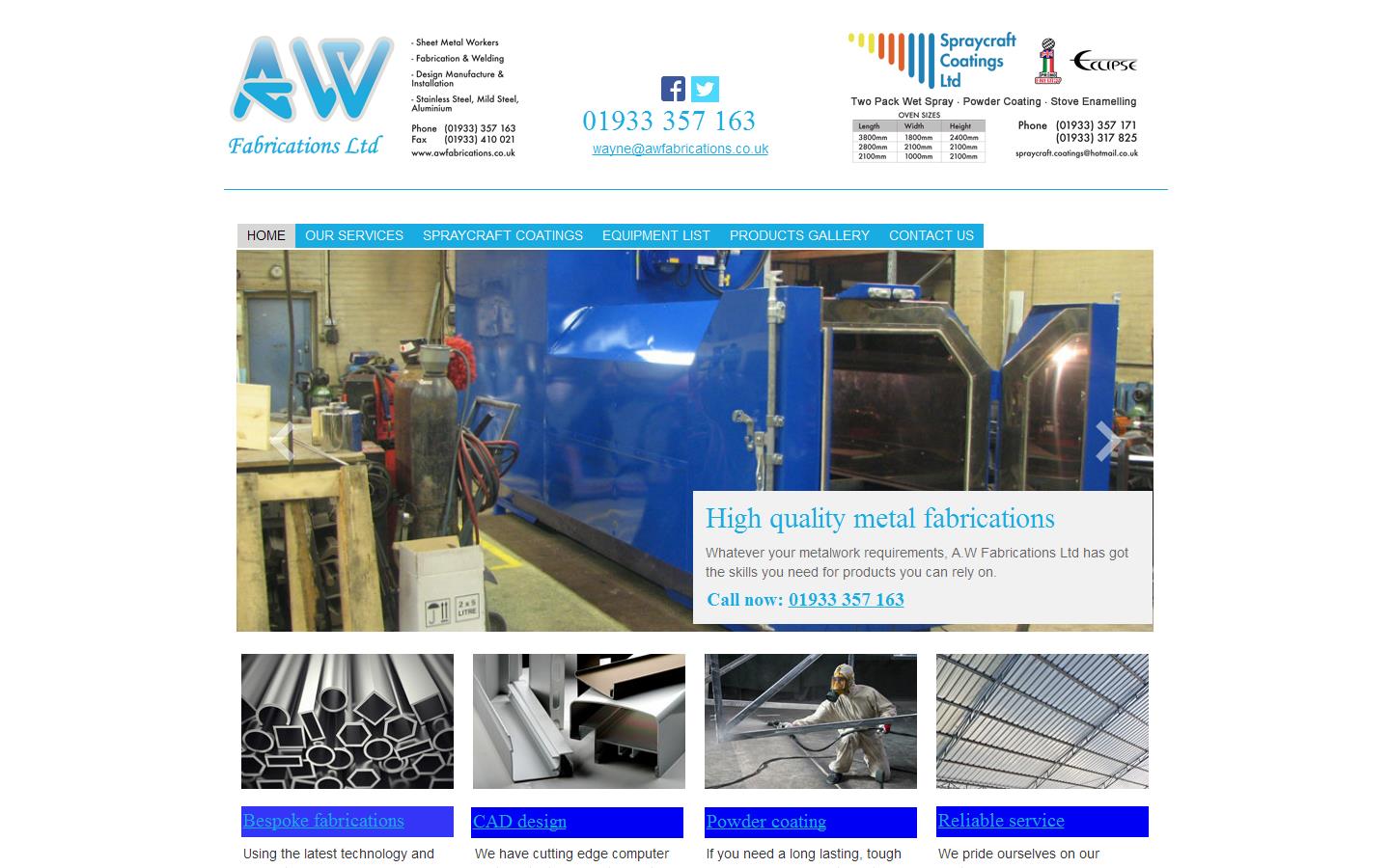 A W Fabrications Ltd Website