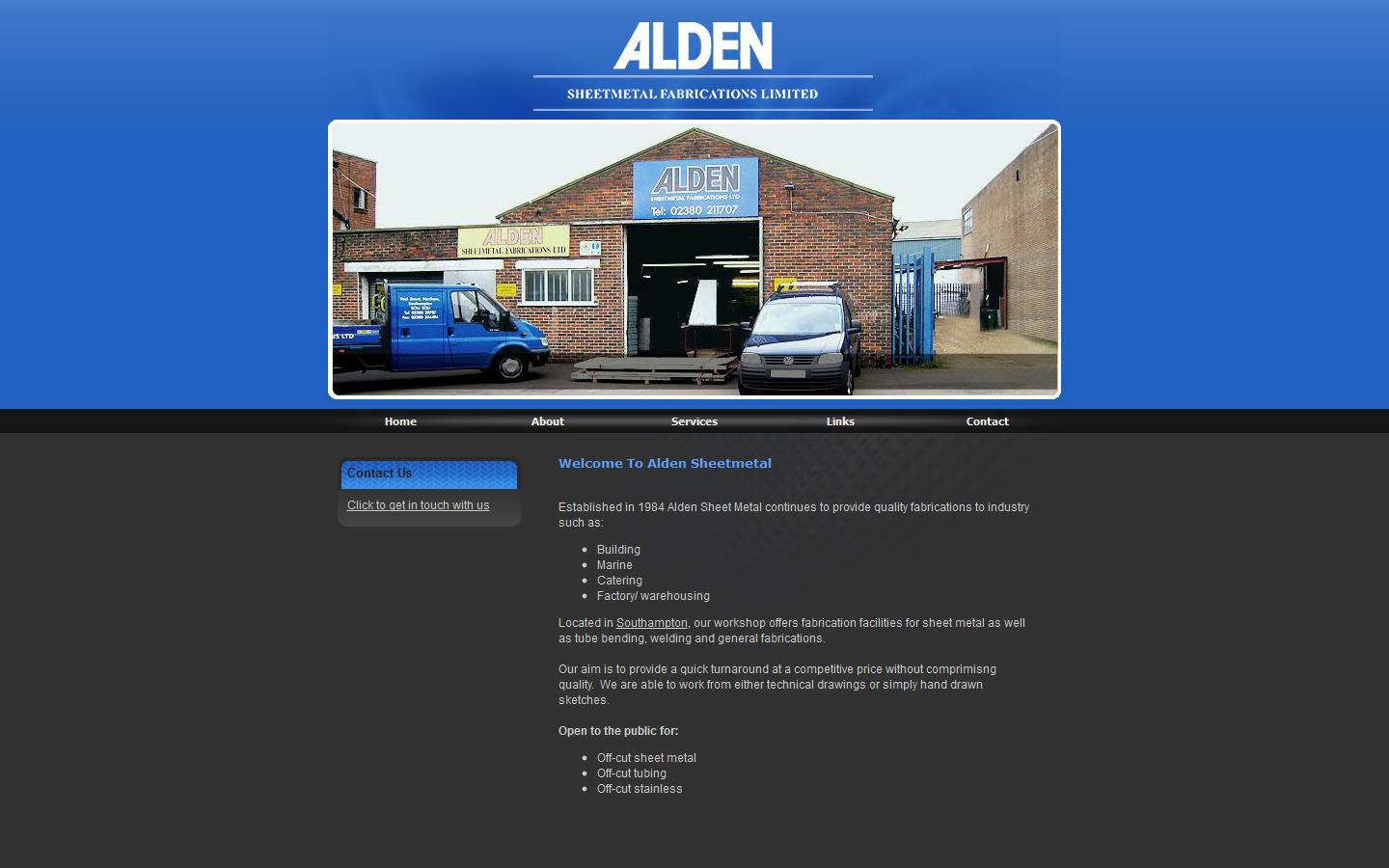 Alden Sheet Metal Fabrications Ltd Website