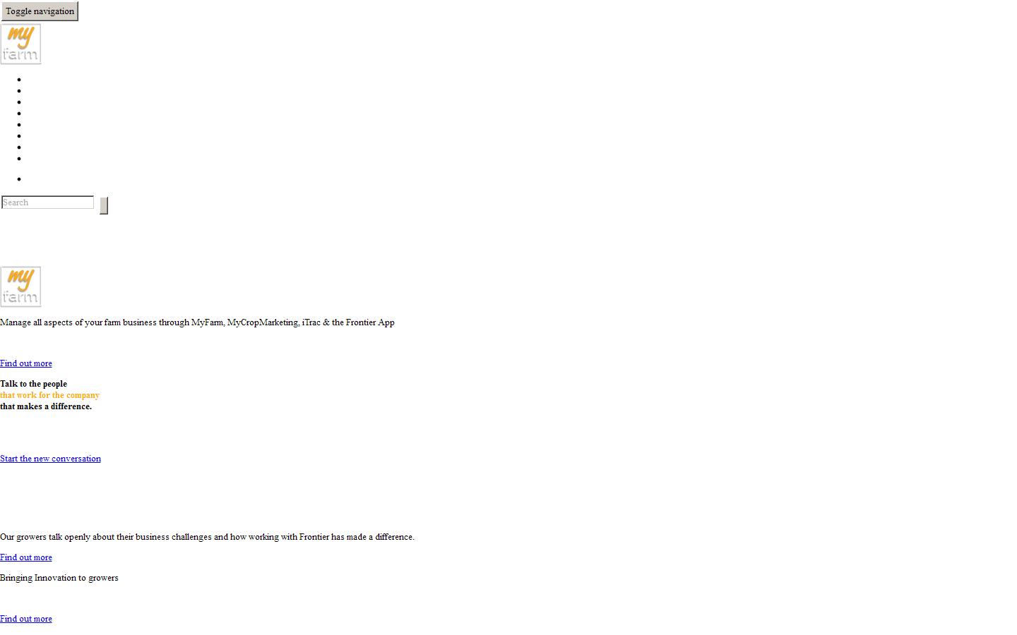 Frontier Agriculture Ltd Website