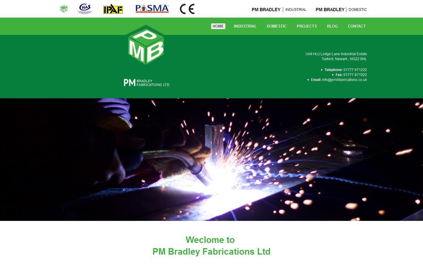 P M Bradley Fabrications Ltd Website