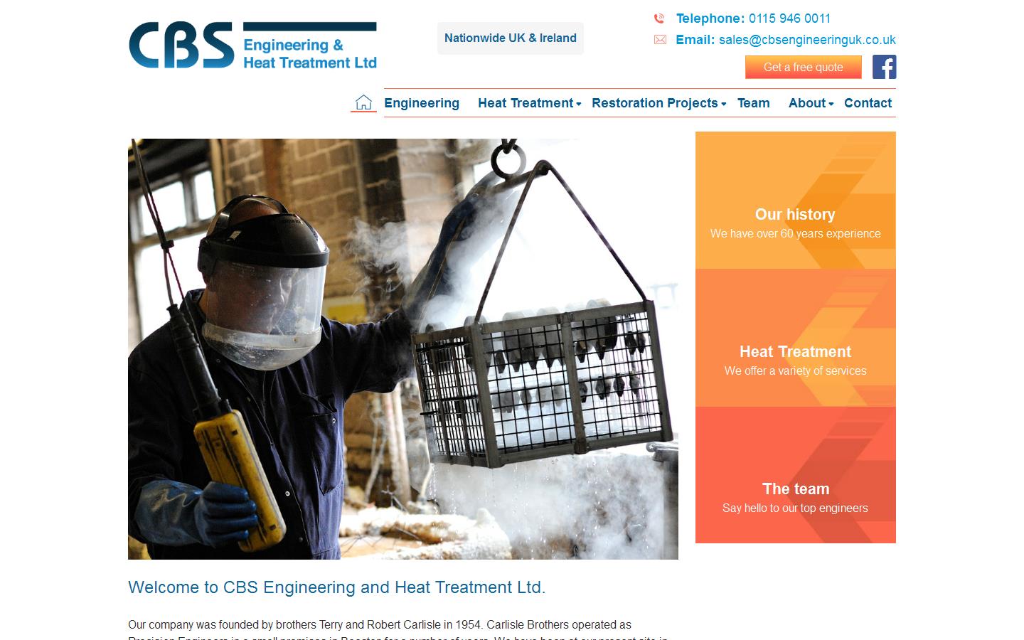 C B S Engineering & Heat Treatment Website