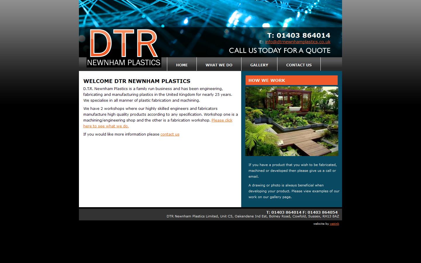 D T R Newnham Plastic Fabrications Website