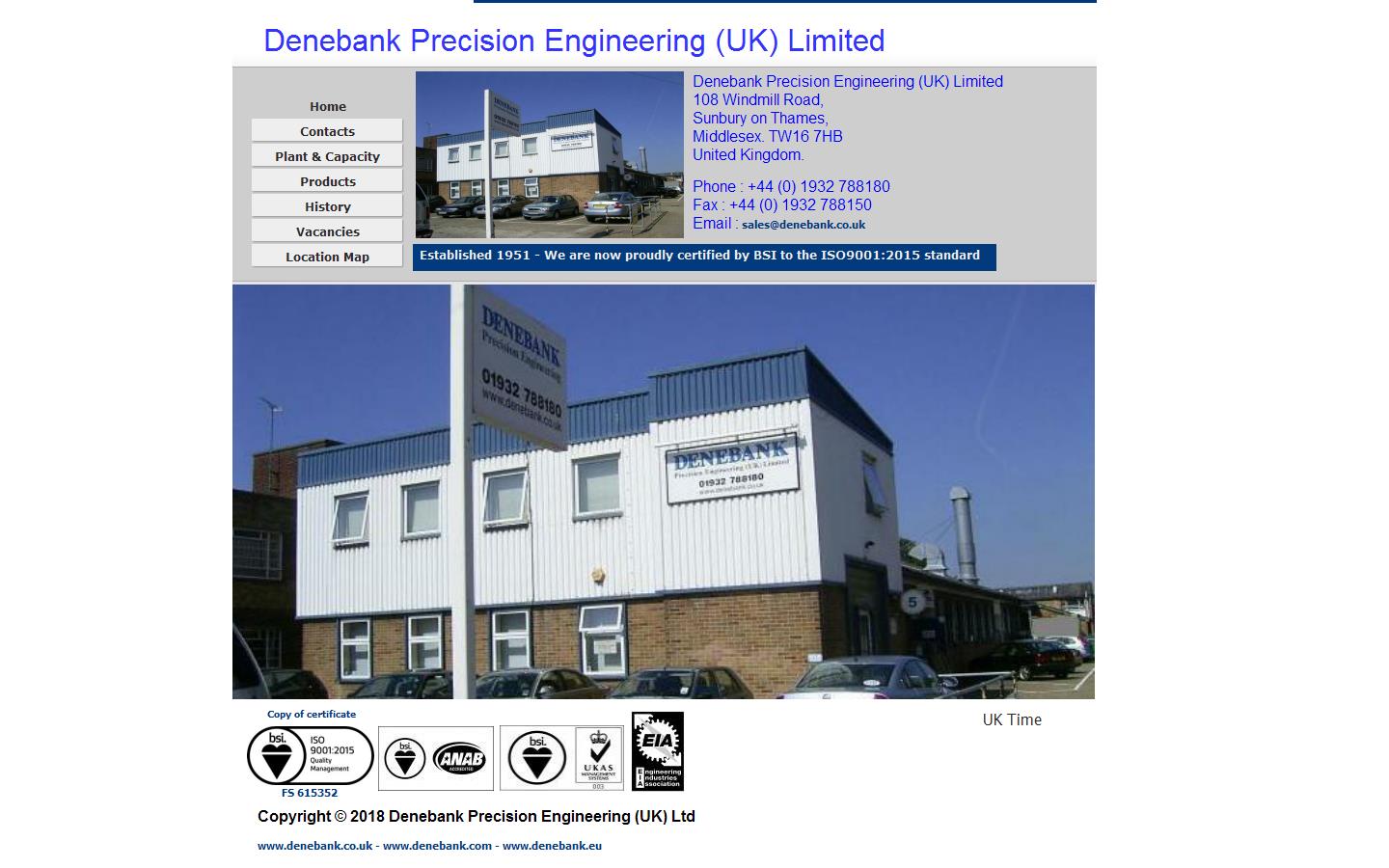 Denebank Precision Engineering UK Ltd Website