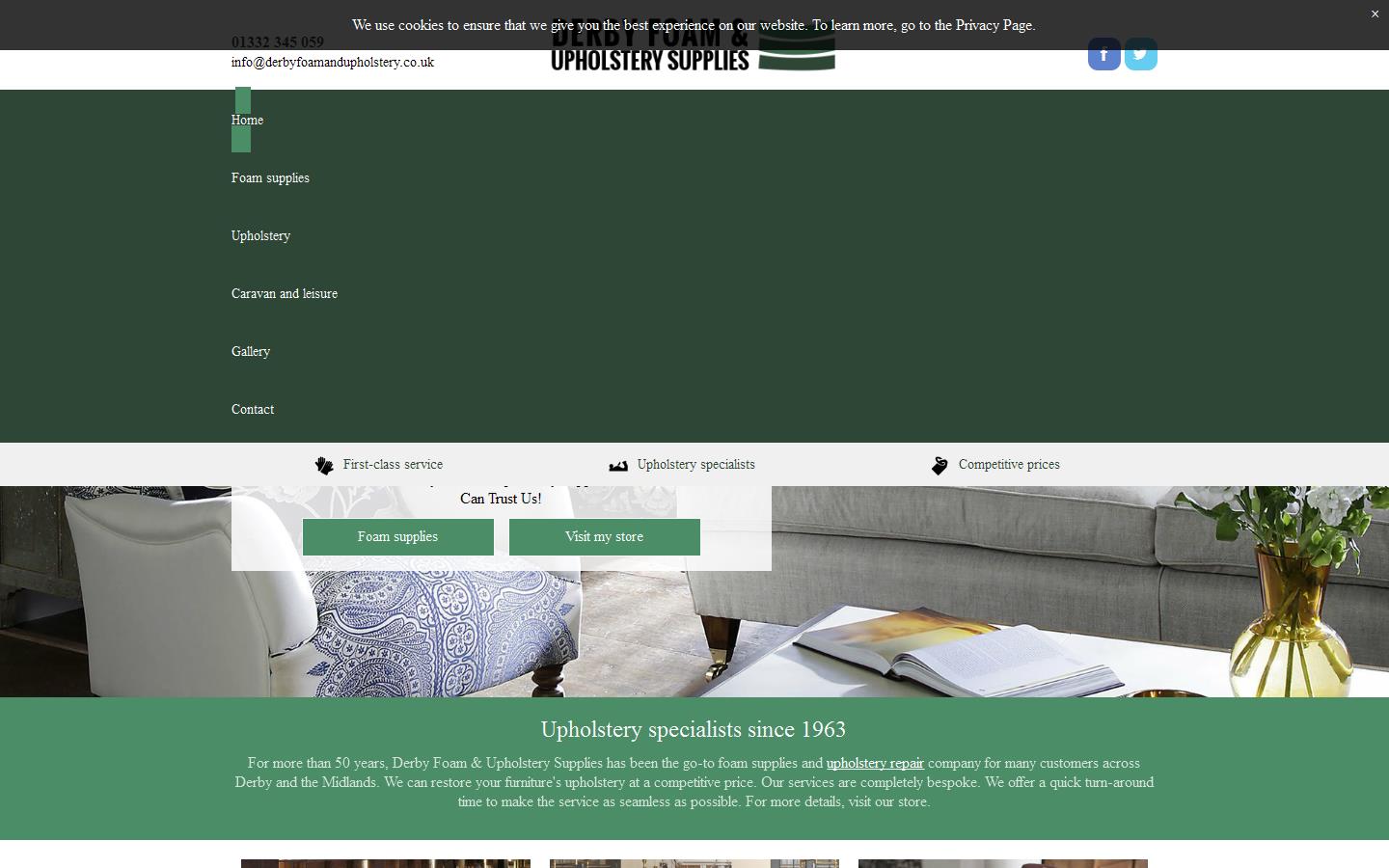 Derby Foam & Upholstery Supplies Website