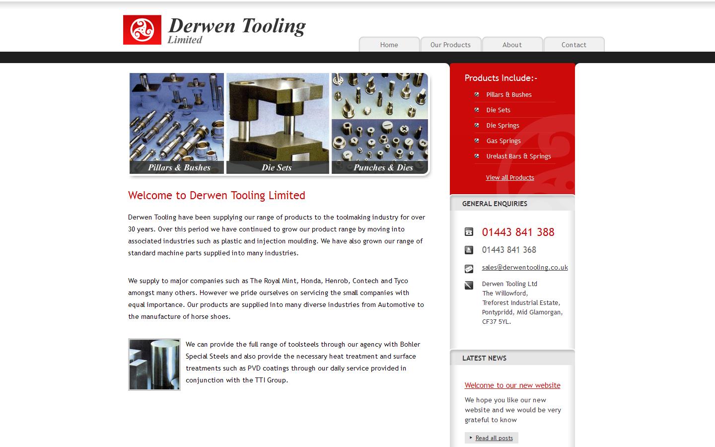 Derwen Tooling Ltd Website