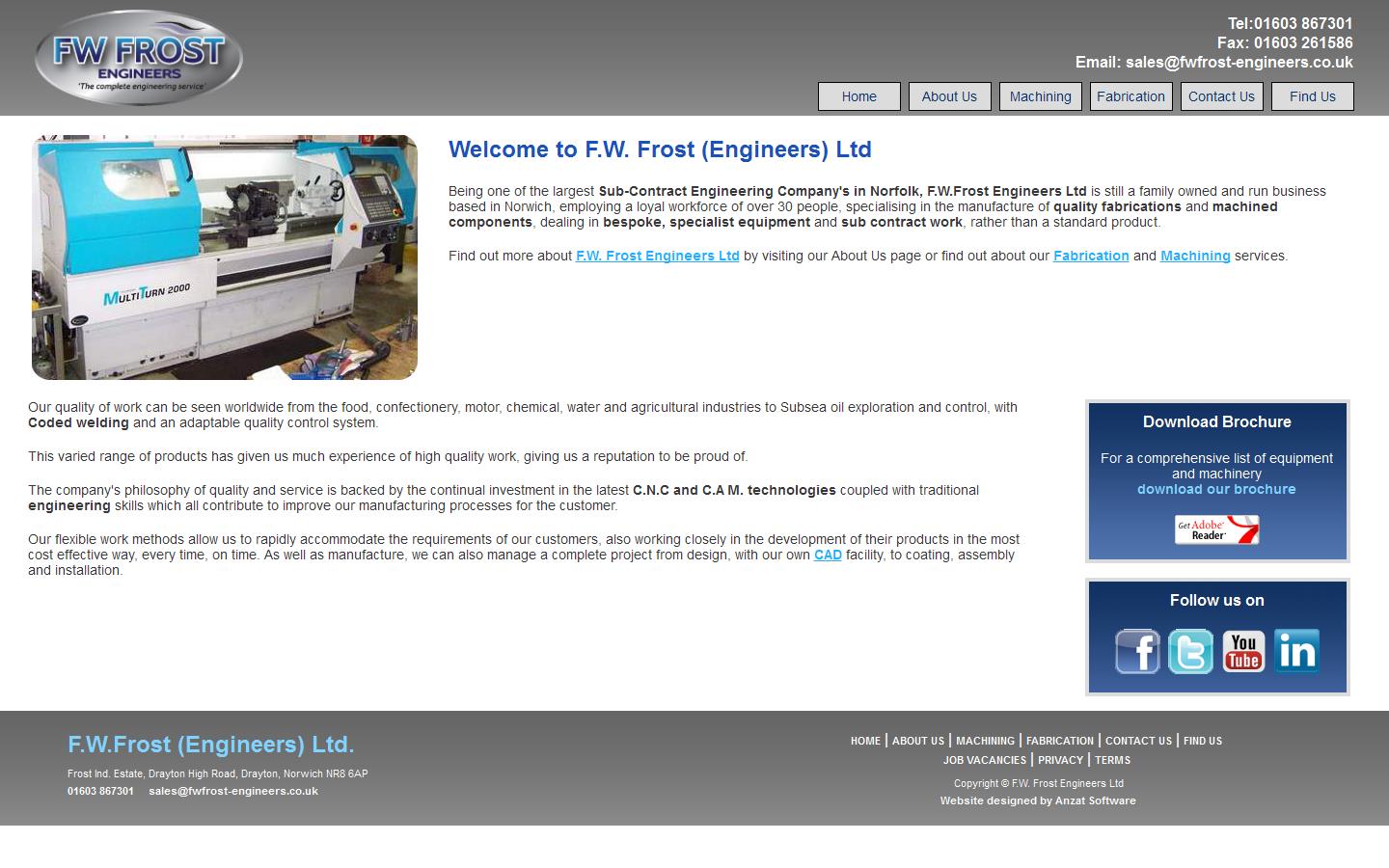 F W Frost Engineers Ltd Website