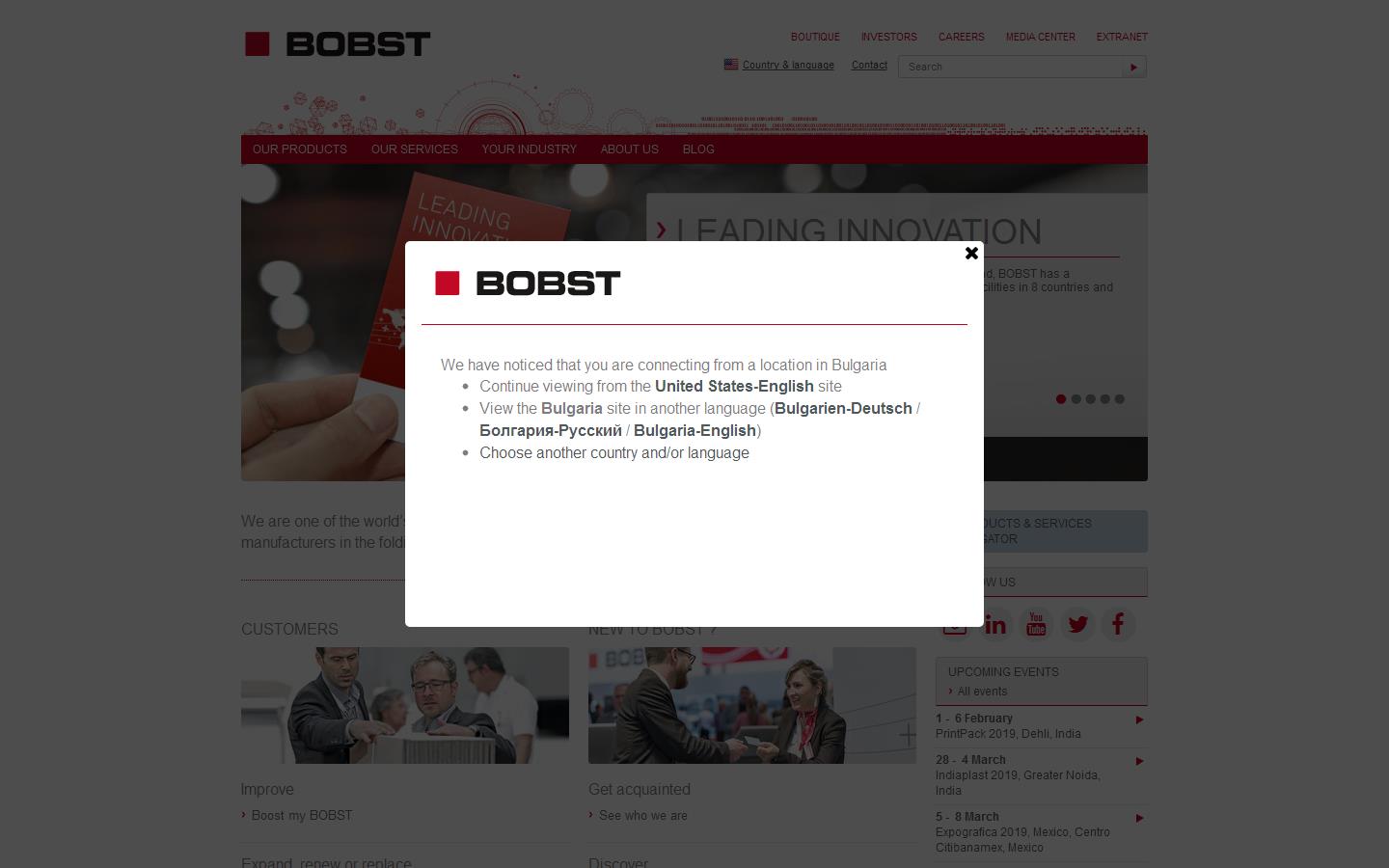 Bobst Manchester Website