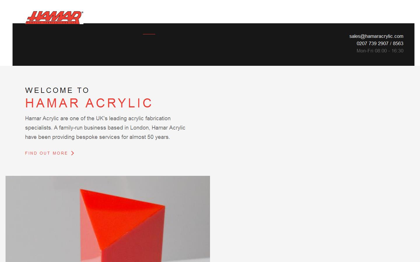 Hamar Acrylic Fabrications Ltd Website