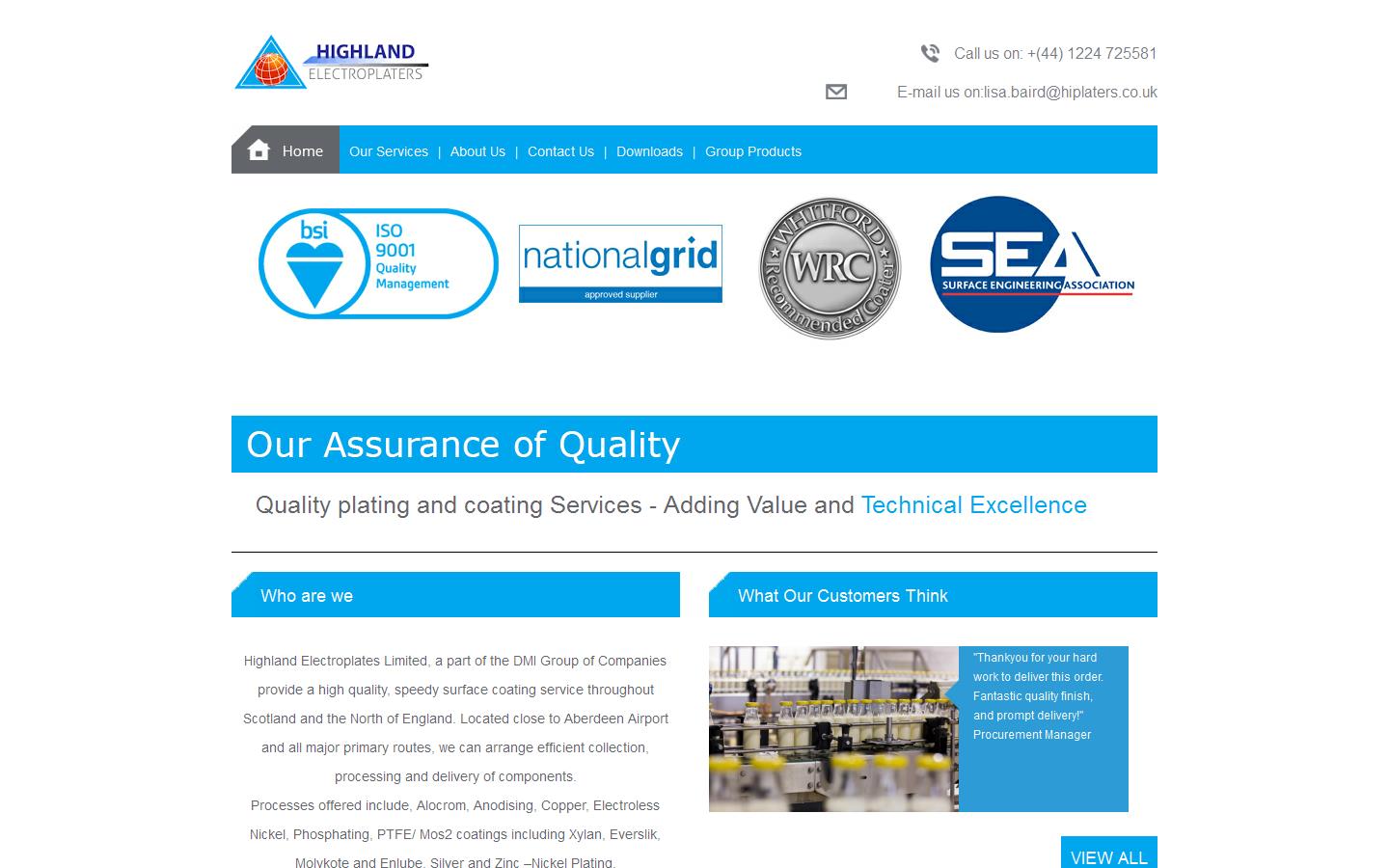 Highland Electroplaters Ltd Website