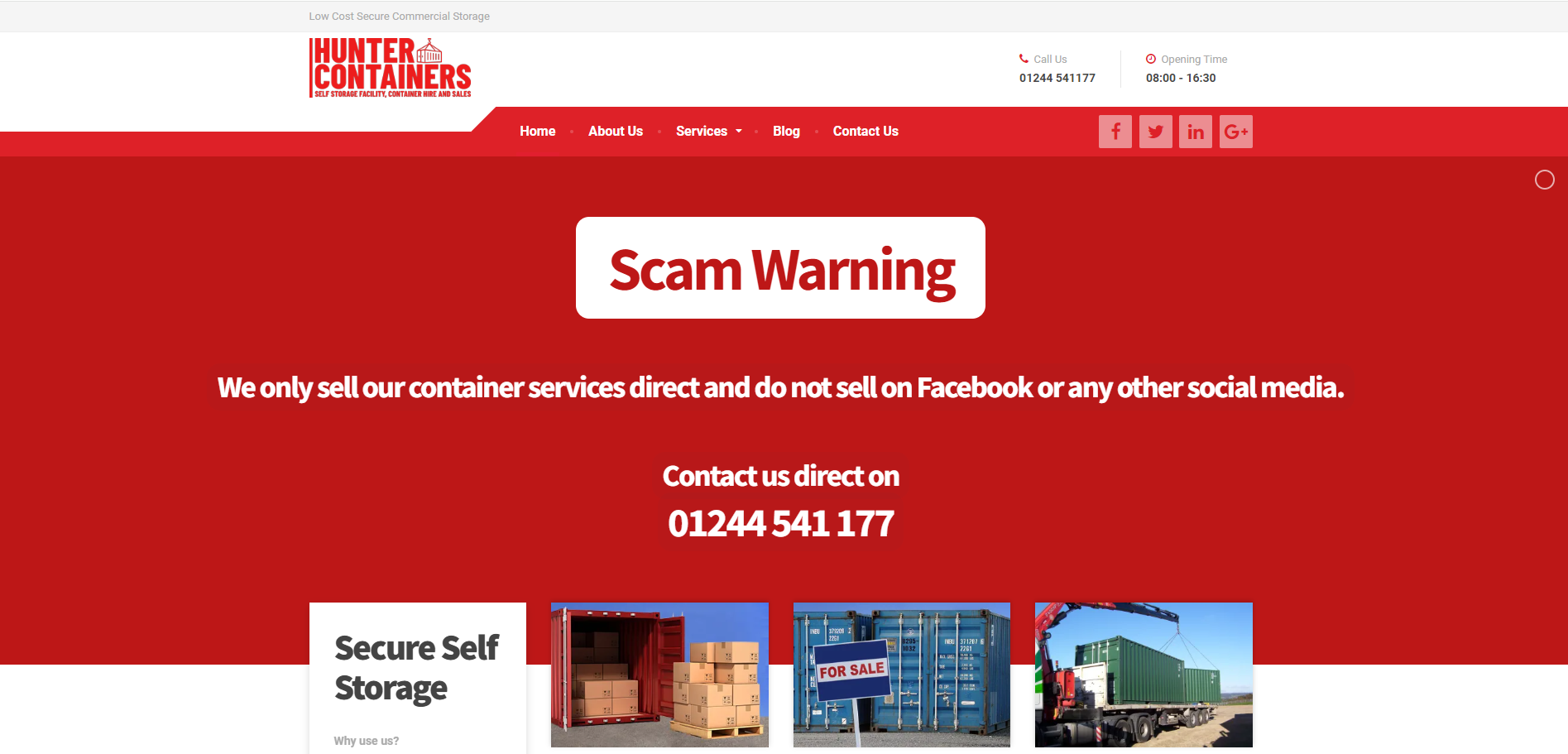 Hunter Containers Website