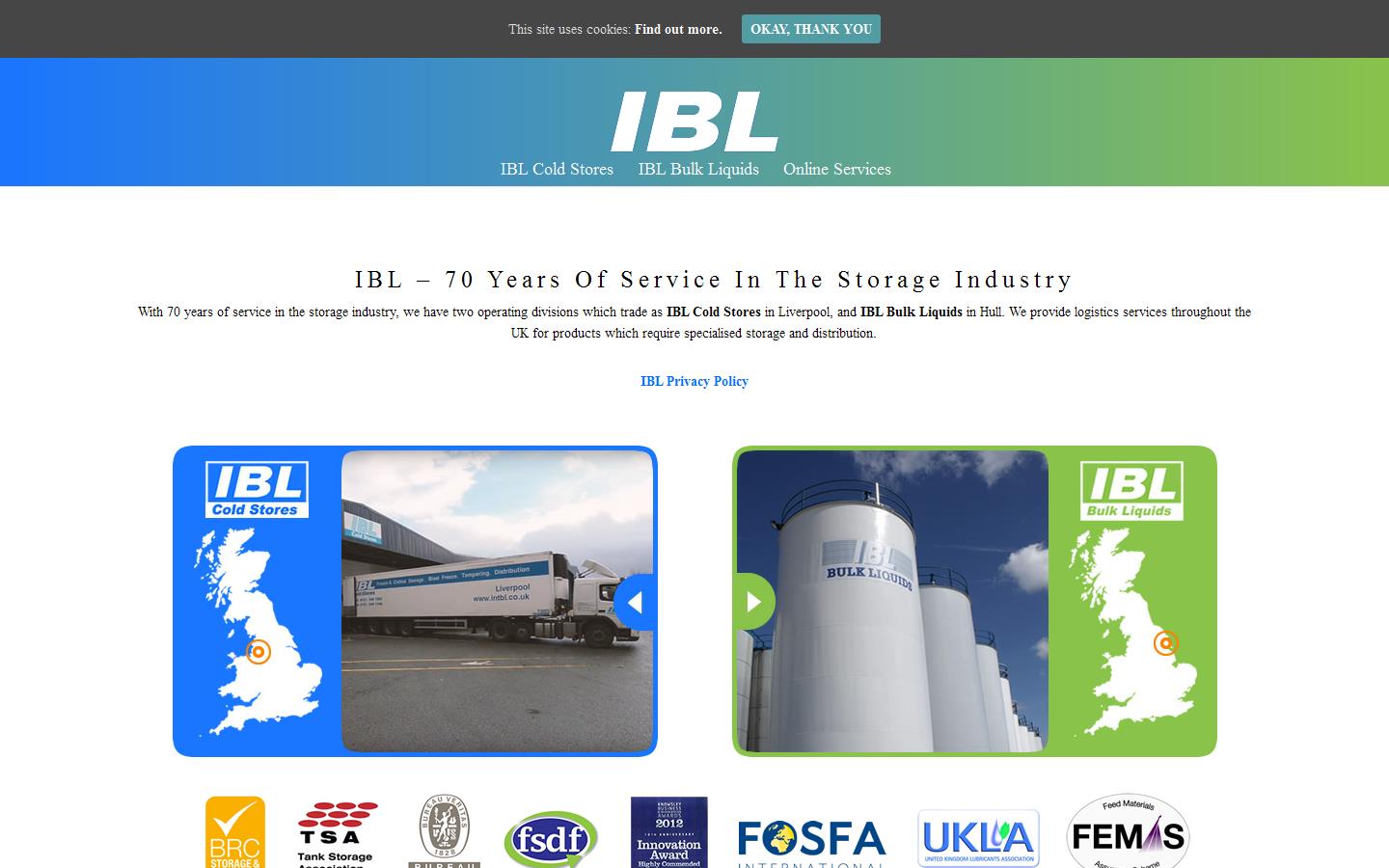 I B L Bulk Liquids Website
