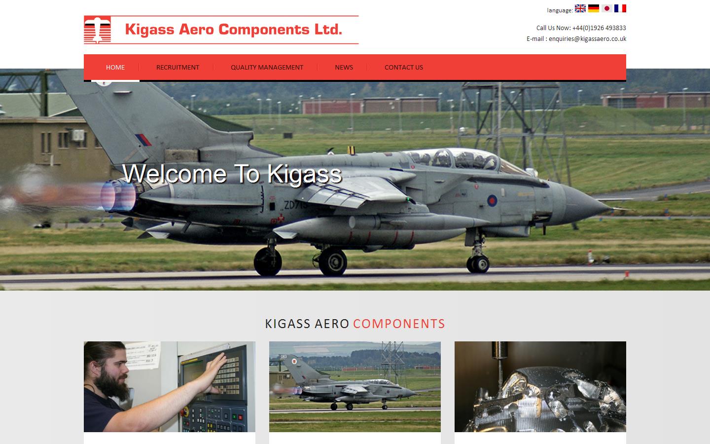 Kigass Aero Components Website