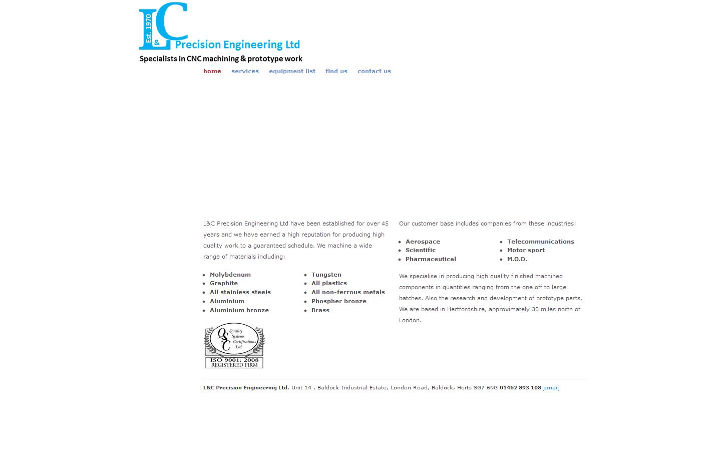 L & C Precision Engineering Ltd Website