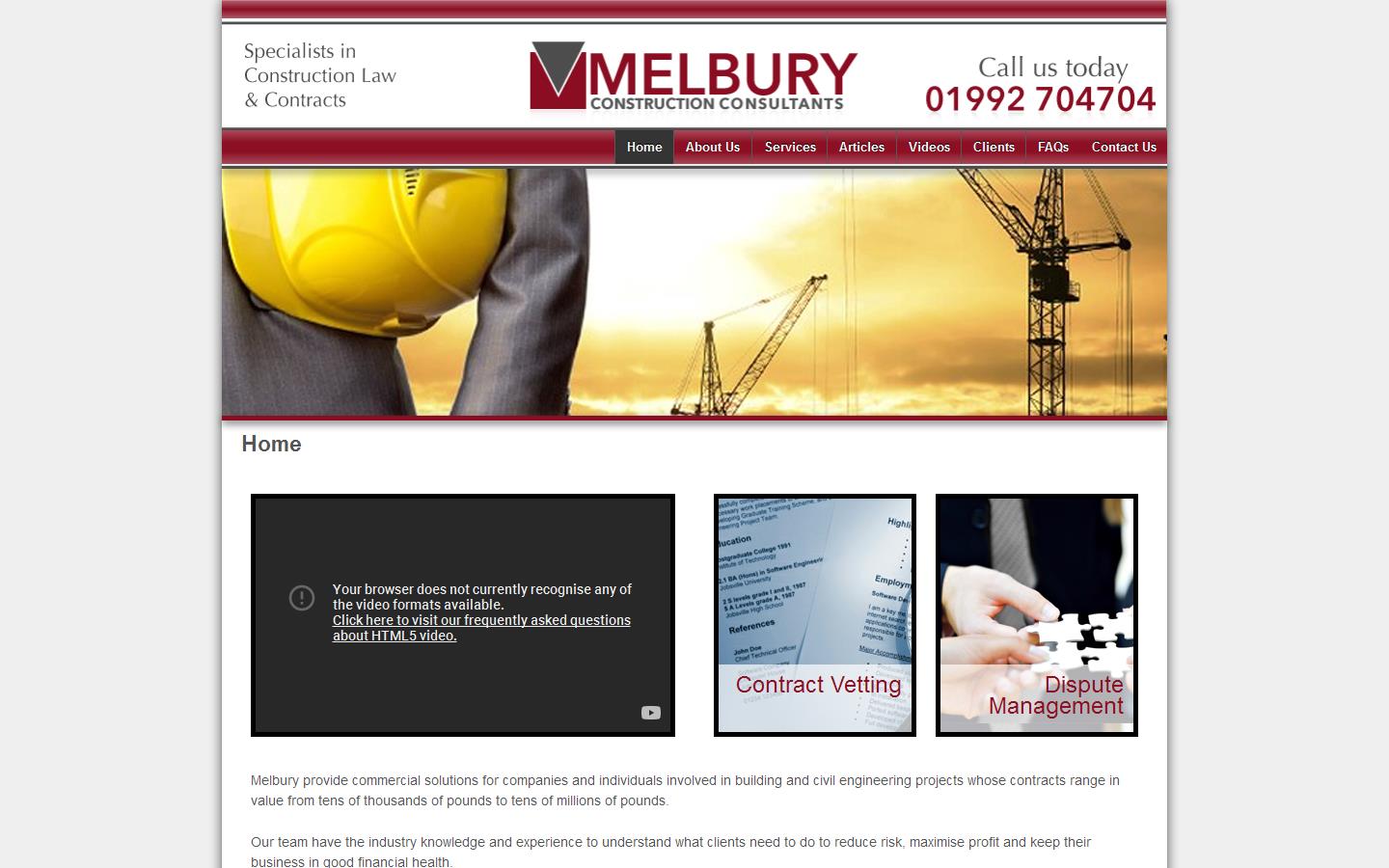 Melbury Construction Consultants Website