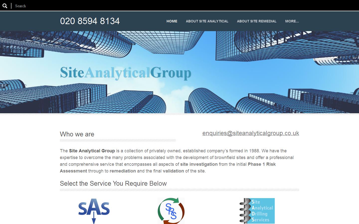 Site Analytical Services Website