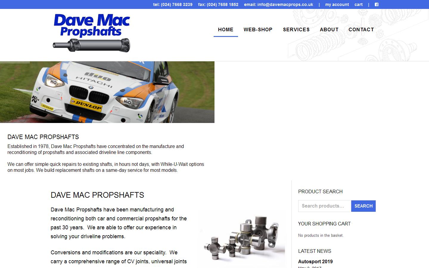 Dave Mac Propshafts LLP Website