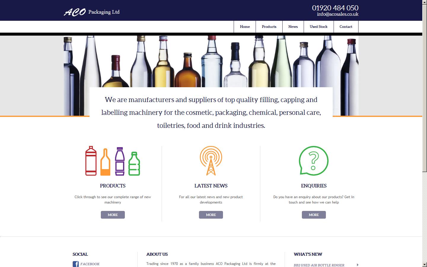 ACO Packaging Ltd Website