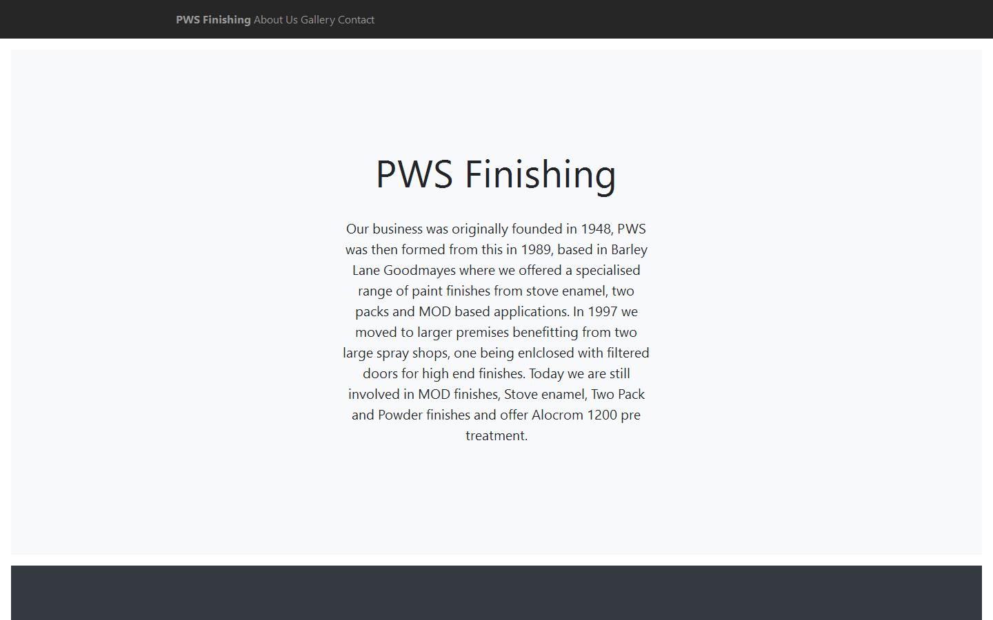 P W S Finishing Ltd Website