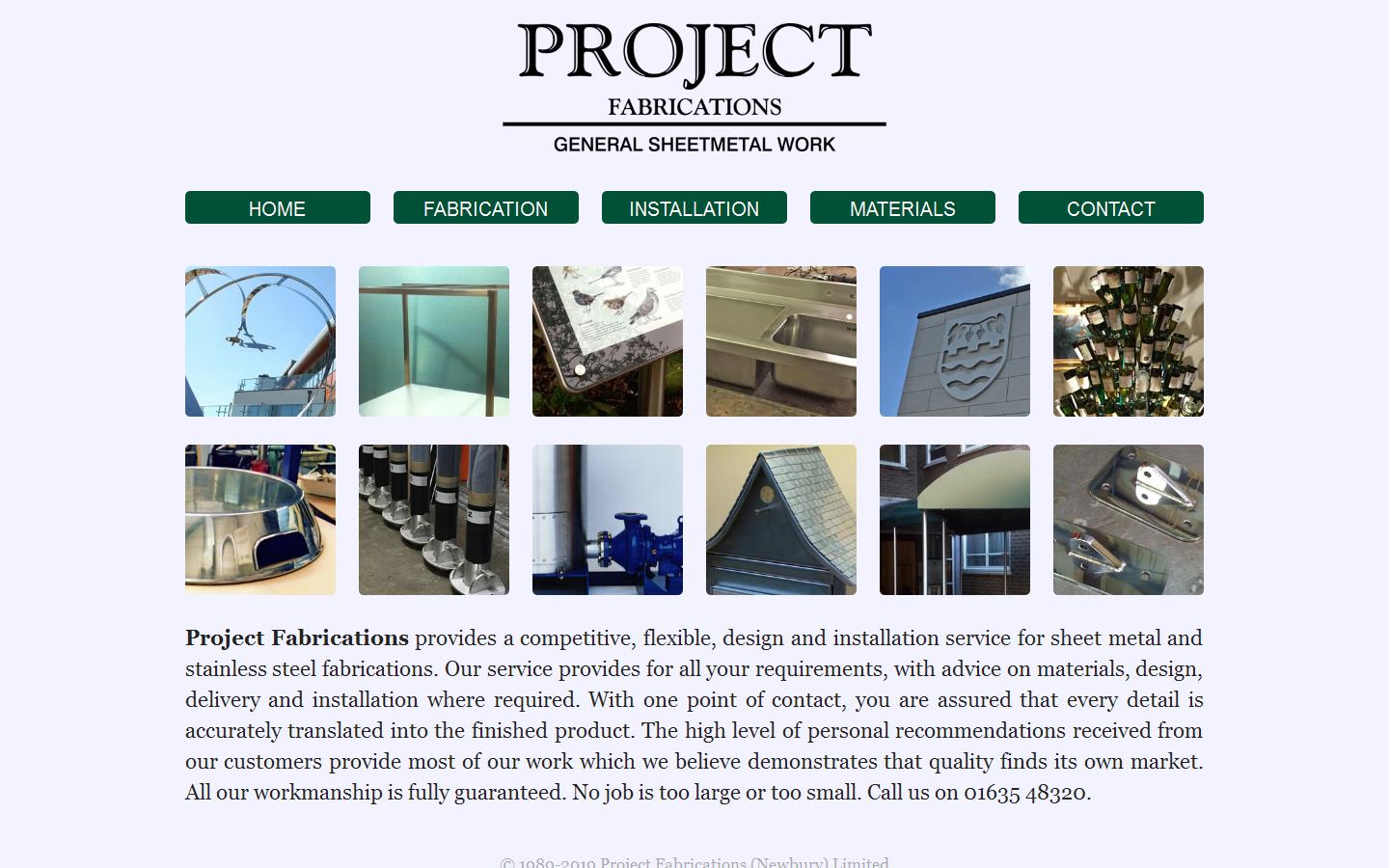 Project Fabrications Website